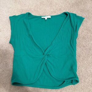 Green Twist-Front Women's Top